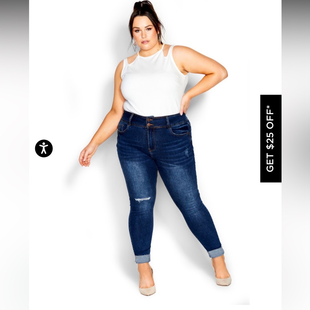 City chic Plus size Harley Jean in indigo size 20